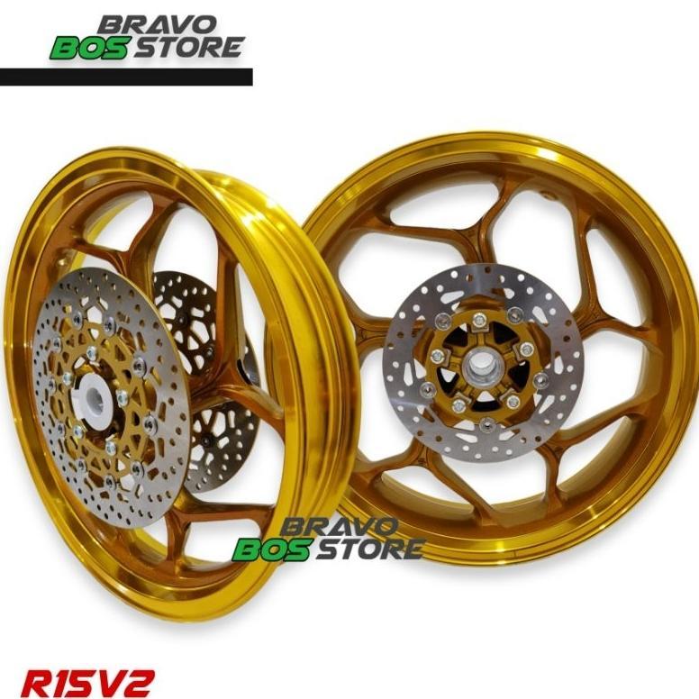 Velg Axio R15 V2 Triple Disc R15 V2 Tapak Lebar 300X17 / 450X17 DD Double Disc Depan Palang Fi 3 dis