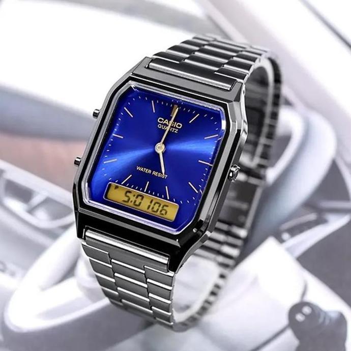 Casio AQ-230 |Jam Tangan Pria Cowok Wanita Cewek | Rantai Kecil | | Anti Air | Orinal | Casio Watche