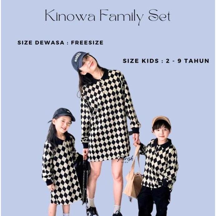 Kinowa Polo Shirt Couple Dress/ Couple Set Keluarga Ibu dan Anak