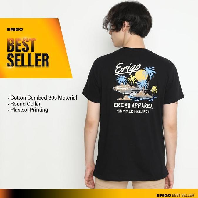 Erigo T-Shirt Project Summer Black - Kaos Hitam Pria & Wanita