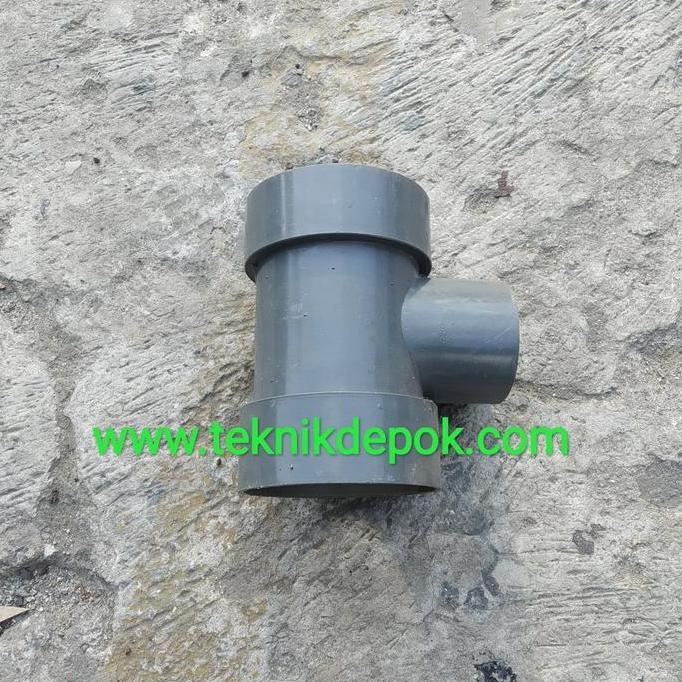 Flok Tee 4 X 2.5 Inchi D Pvc Sambungan Pipa Fitting Paralon Depok Diskon