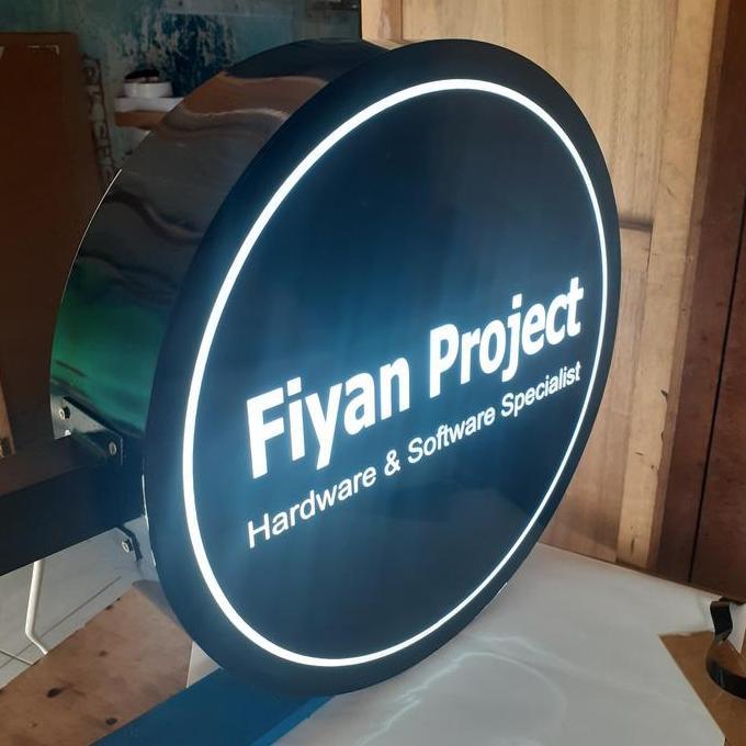 Terlaris Neon Box Bulat 2 Sisi