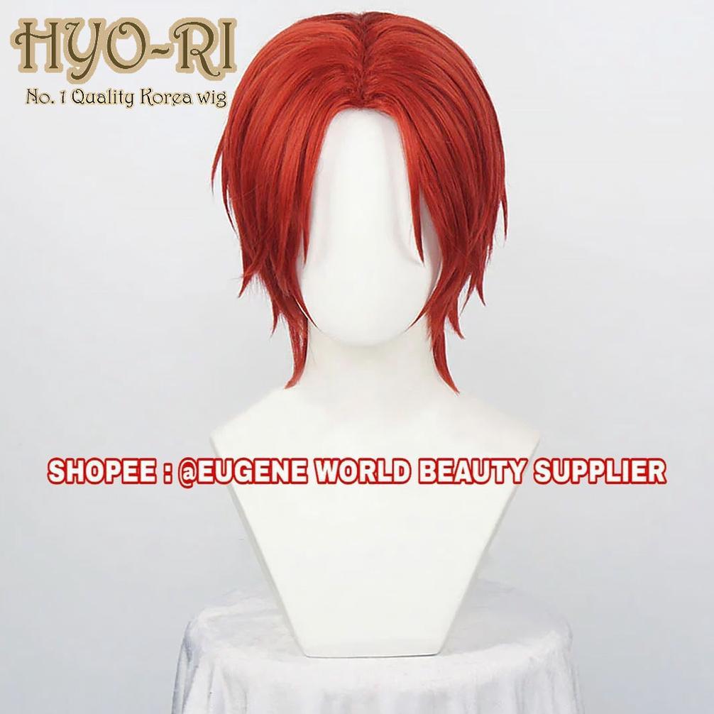 READY STOCK WIG SHANKS WIG COSPLAY ANIME ONE PIECE WIG COWO COWOK PRIA LURUS PENDEK RED MERAH RED ME
