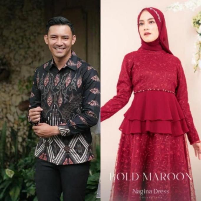 Couple Gamis Look 10 Look in 1 Nagina Dress Baju Pasangan Muslim Pria Wanita Kondangan Ready Standar