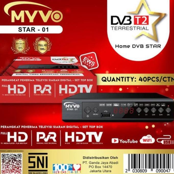 Set Top Box Myvo Star-01 Stb Penangkap Siaran Tv Digital Bisa Youtube