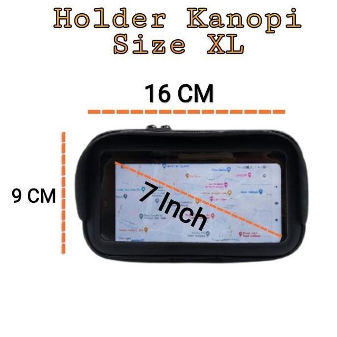 New- Holder HP Motor Spion Waterproof + Kanopi Bracket FULL METAL Size XL