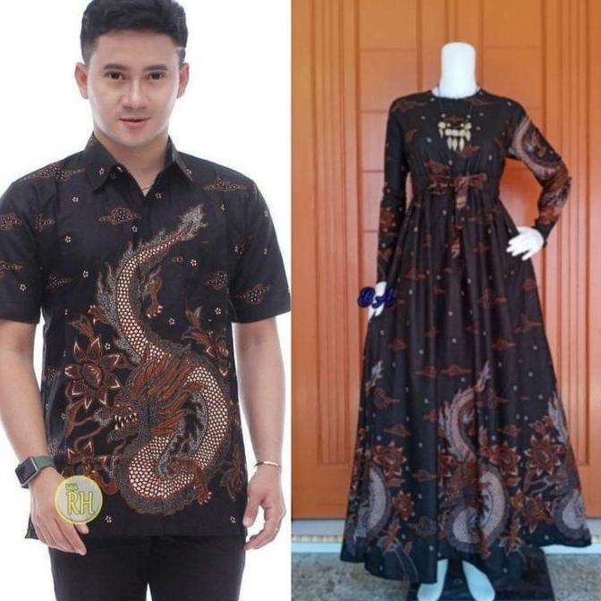 Baju Batik Couple Pasangan Muslim Dewasa Seragam Keluarga Family