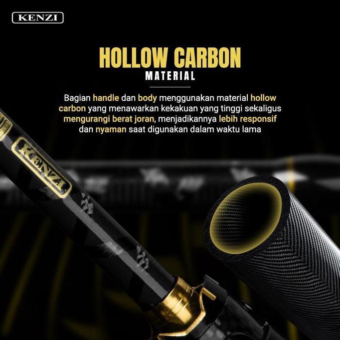 Putrowayahseller - Rod Joran Kenzi Brenio Pro 72 Hollow Carbon Rod + Reel