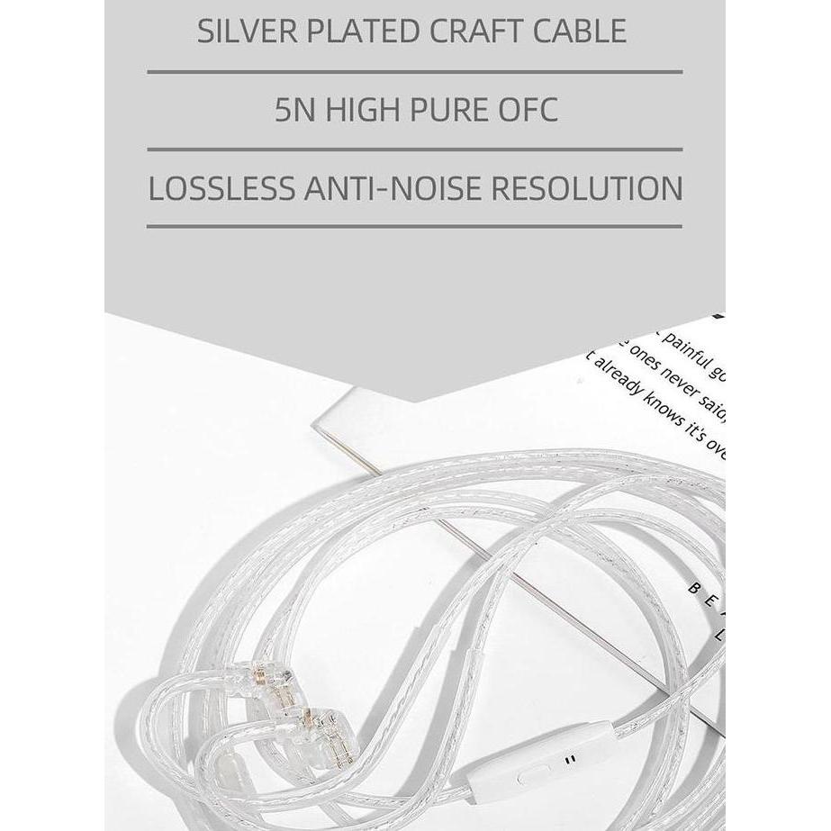Terpercayamutu- Jcally Pj2 Earphone Upgrade Silver-Plated Cable Kabel Iem Headset