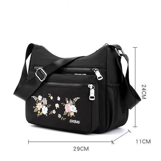 TAS SELEMPANG WANITA IMPORT CHIBAO BORDIR BUNGA 788#