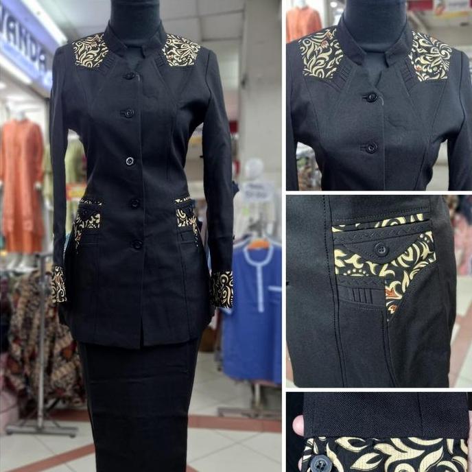 Blazer Batik Wanita, Blazer Kerja, Setelan Formal, Jas Wanita