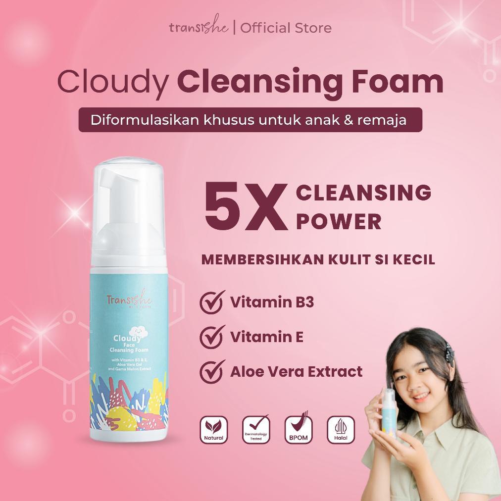 Transishe by d'odette  - CLOUDY Face Cleansing Foam, 50ml | Sabun Cuci Muka Facial Wash Anak&Remaja