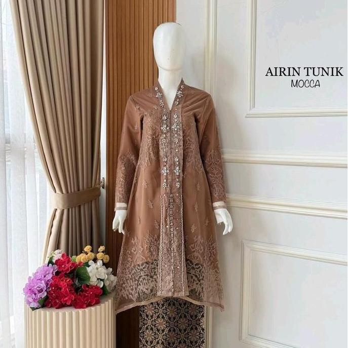 Set Kebaya Tunik Airin Tulle Payet Mewah // Set Kebaya Tunik Kartini V Tulle Songket // Kebaya Songk