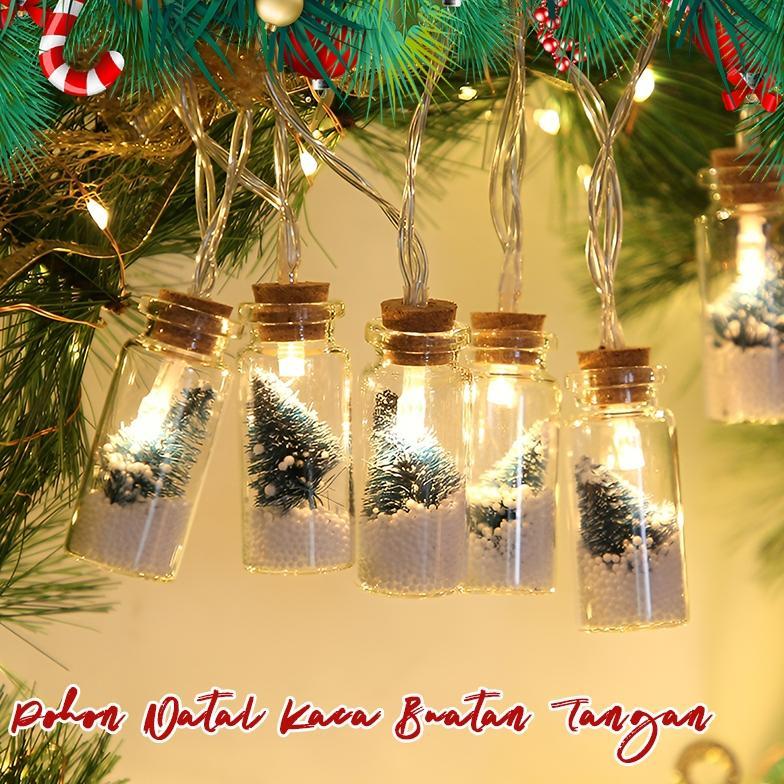 Sanyacollects Kipas Lampu Tumblr Botol Kaca Boneka Pohon Natal 2 Meter 10 Lampu Hias Led Tali Lampu 