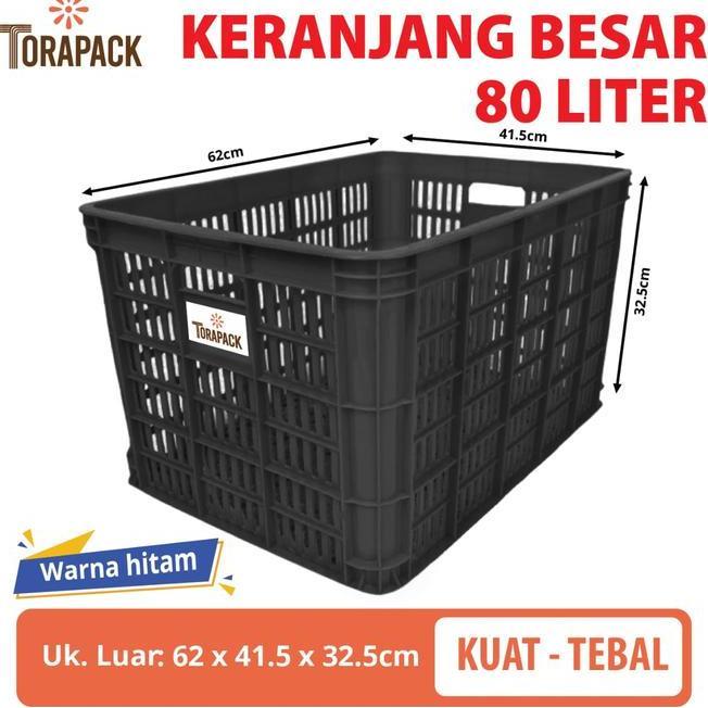 Keranjang Industri Berkualitas Krat Besar Keranjang Krat Piring Mangkok Keranjang Serba Guna 80 Lite