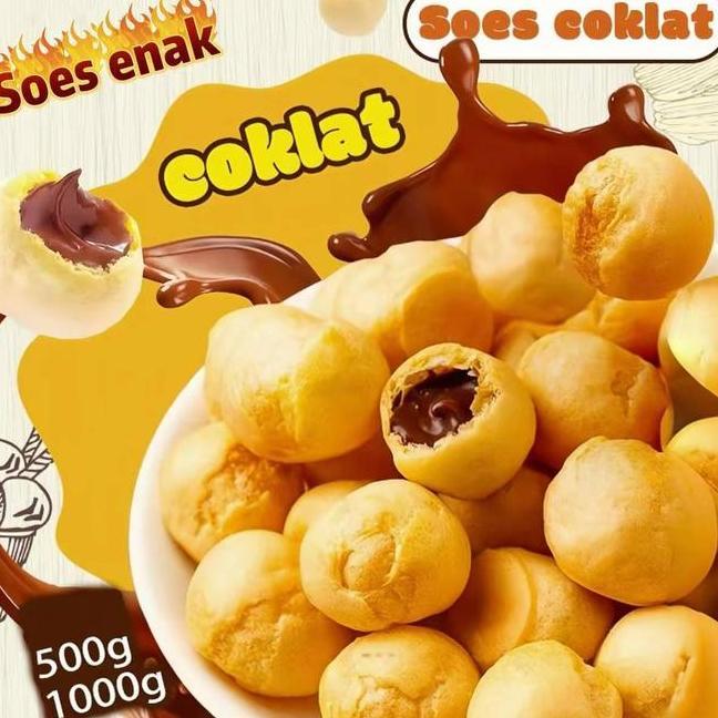 Codhalalsoes Coklat G1Kg Kue Sus Kering Lsi Coklat Soes Aneka Varian Rasa Soes Lsi Coklat Strawberry