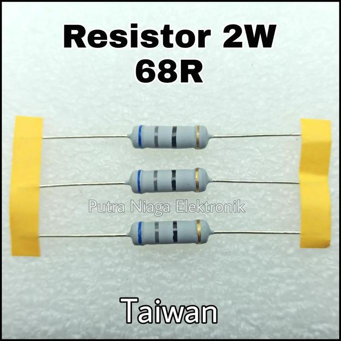 (10) Resistor 68R 2W Taiwan 68ohm 2watt / 68 ohm 2 Watt putran1a Diminati Banget