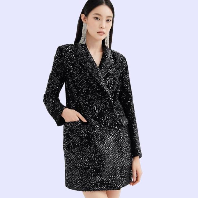 Blazer mewah sequin nw217 Sequin Blazer black