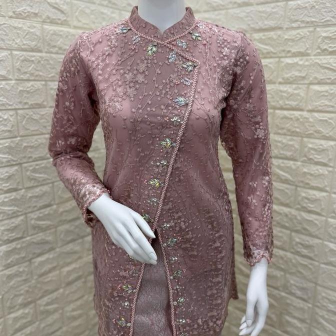 Kebaya Janggan 1 tile premium payet jahit tangan, baju kebaya wisuda,pesta nikahan