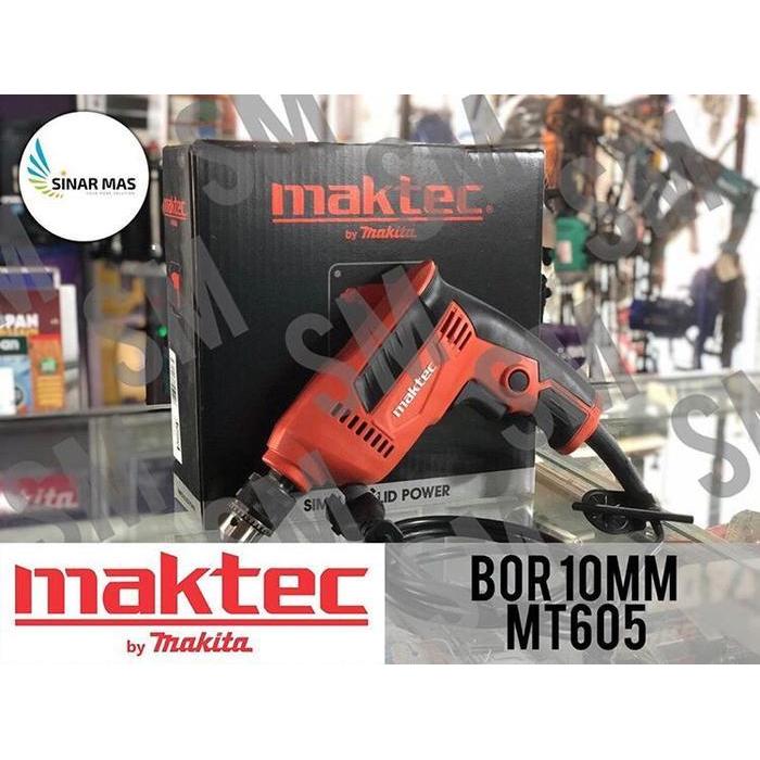 Mesin Bor Tangan 10Mm (3/8") Maktec Mt605 / Mt 605 Original Dan Terpercaya