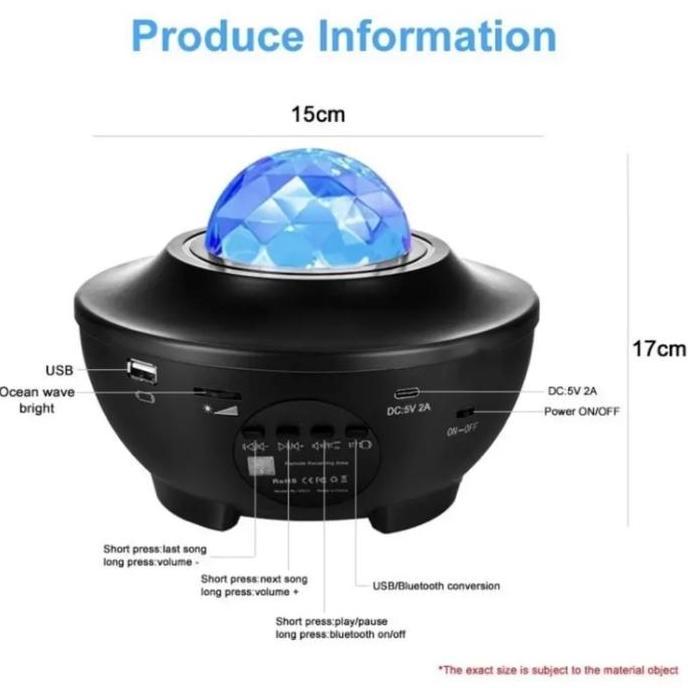 Haziksport - Pplus Lampu Starry Proyektor Langit Malam Led Galaxy Nebula Speaker Bluetooth