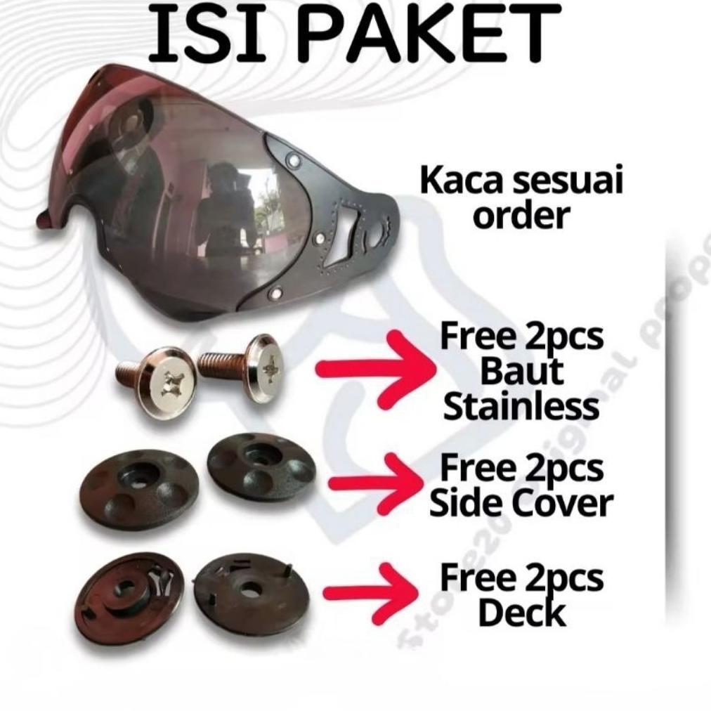 Hot Sale Hot Sale Helm Kaca Pilot Murah Viral Untuk Helm Scoopy, Helm Bogo, Dan Helm Cakil Hbc + Kup