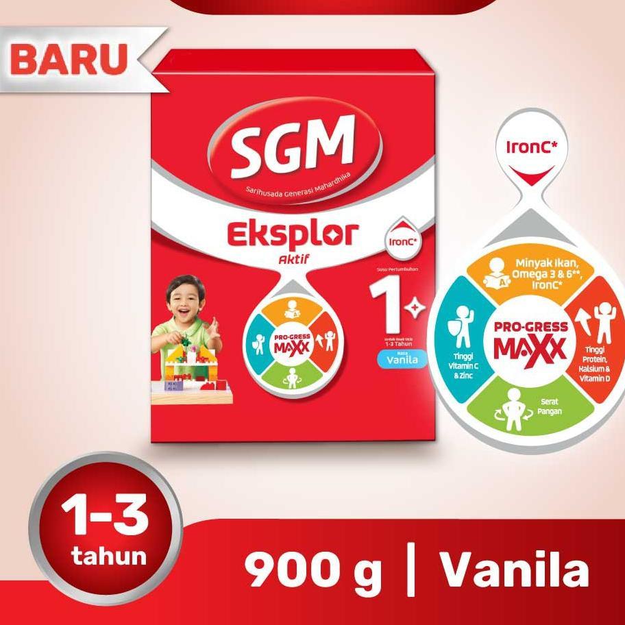 Bisa Cod !! Sgm Eksplor 1+ Plus Susu Pertumbuhan Anak Rasa Madu & Vanilla 900Gram