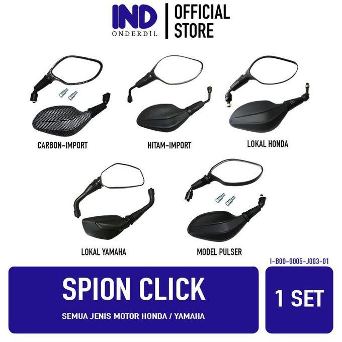 Spion Click Untuk Motor Honda & Yamaha Beat Karbu FI Pop Street eSP & Vario 110 150 125 LED New & Mi