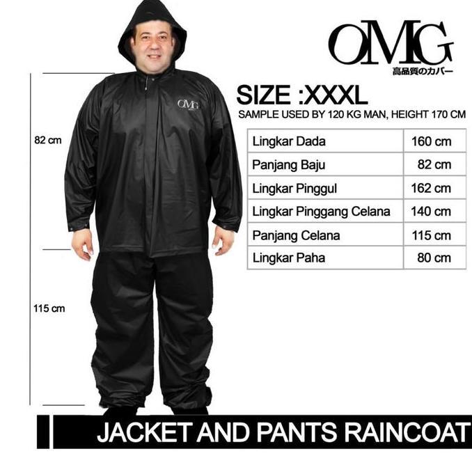 JAS HUJAN JUMBO XXXL OMG Jaket Celana / JAS HUJAN merk OMG JUMBO XXXL