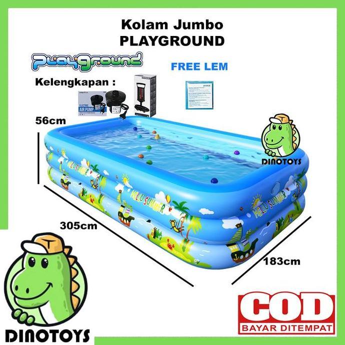 Promo Dinotoys Kolam Renang Anak Portable Ukuran Jumbo Muat Hingga Dewasa Diskon