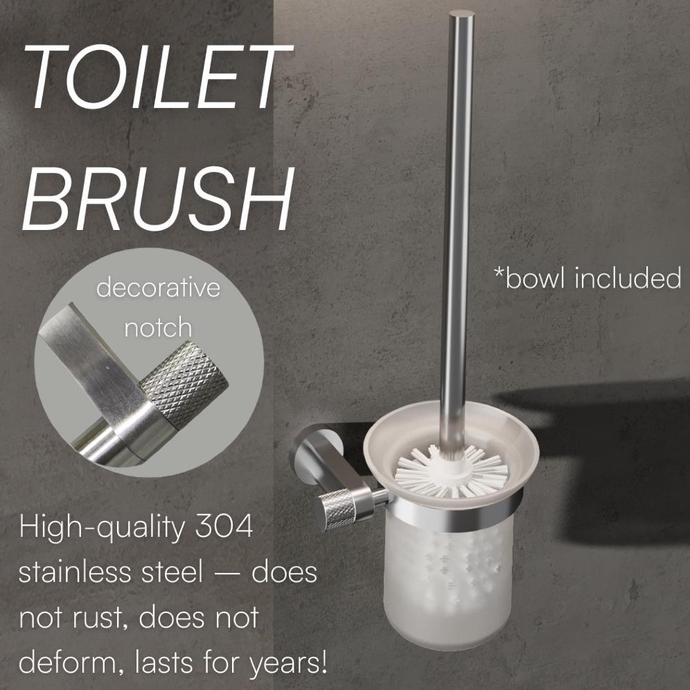Sikat Toilet Tanam Dinding Toilet Brush Holder Stainless Minimalis Modern, sikat wc, sikat wc toilet