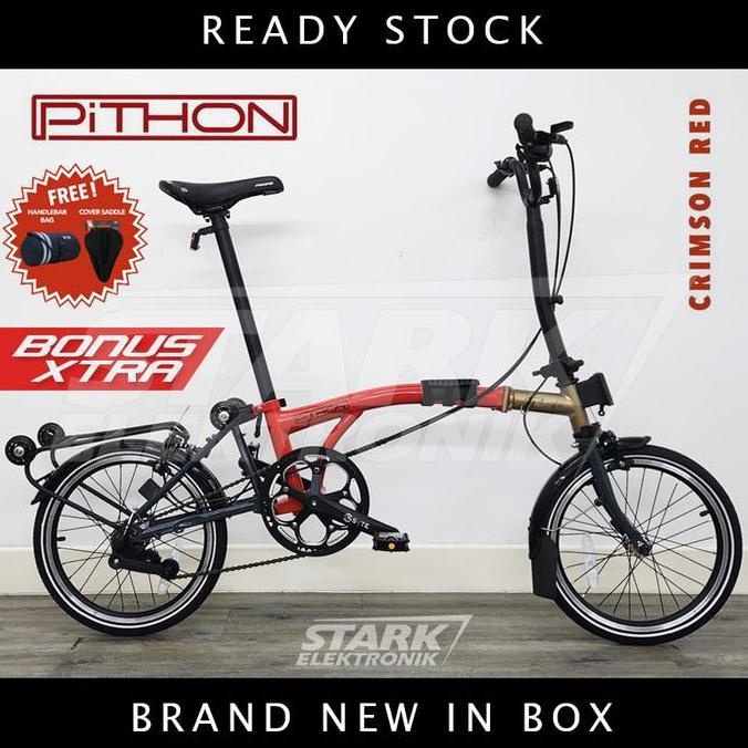 Promo Pacific PITHON Trifold 16inch Sepeda Lipat Folding Bike (GOJEK/GRAB) Diskon