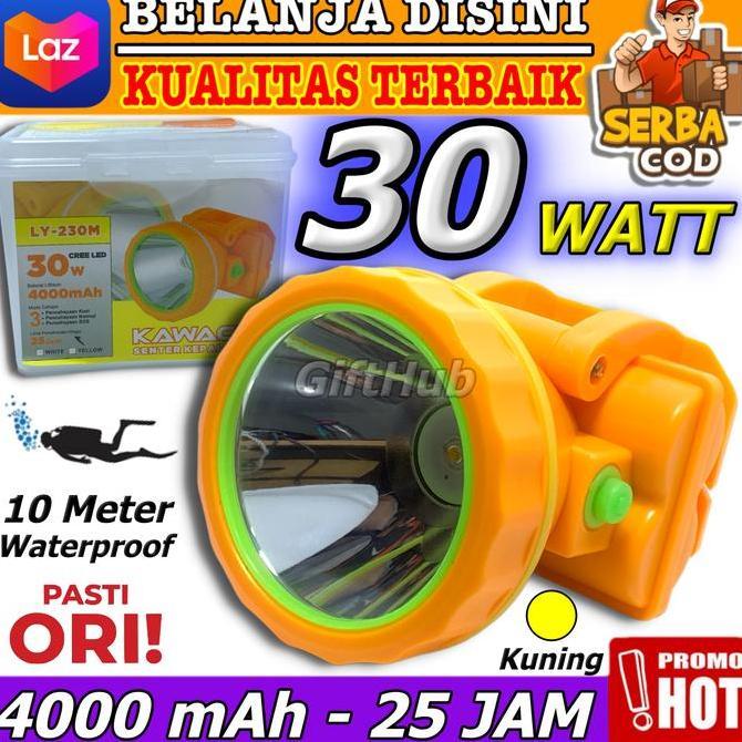 Miliki Kawachi Senter Kepala Mini 30Watt Ly-230M Original Led Super Terang Waterproof 30W 30 Watt Cr