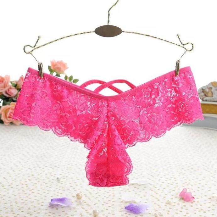Murah Celana Dalam Wanita Lace Thong Seamless G String Brief Transparan 5C151 Non COD