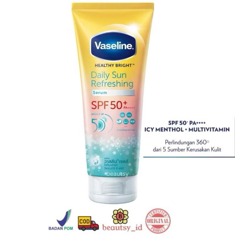 Vaseline Healthy Bright Daily Sun Refreshing Spf 50 Pa++++ Sunscreen Badan 170Ml Sunblock Original B