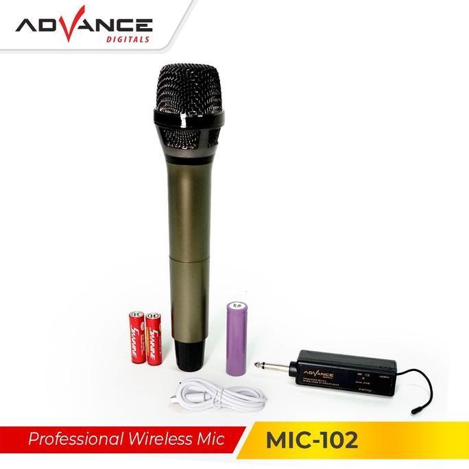 Advance Mic102 Mic Wireless Microphone Bluetooth Karaoke Bonus Baterai
