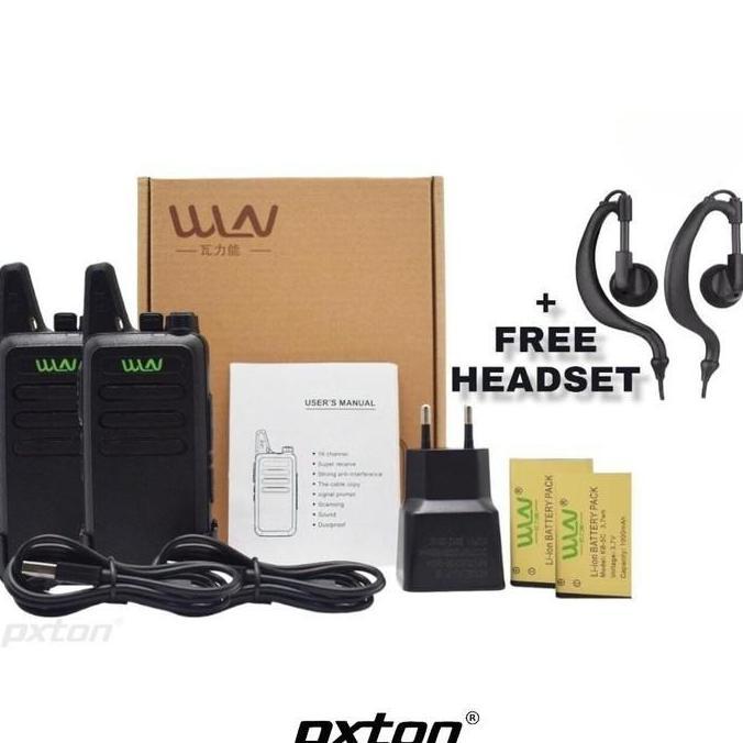 Sepasang HT WLN KD - C1 HT UHF Free Handsfree Lengkap KDC1 WLAN ORIGIN