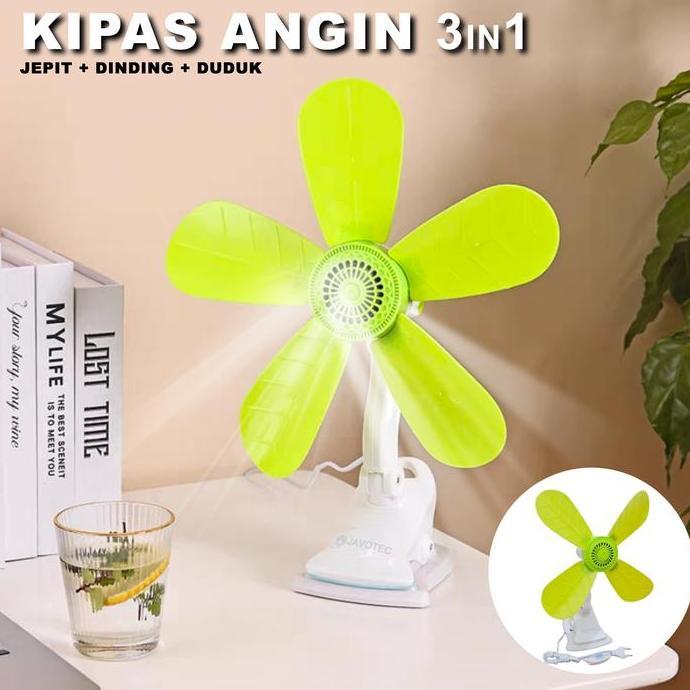 Kipas angin  Listrik Jepit 3in1 (meja /jepit/dinding)/Mini Fan Protable Jepit Javotec FC01-480 22w d