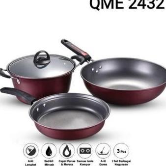 NEW Panci Set Teflon 3pcs/Cookware Set Anti Lengket/Panci Wajan Frypan Set