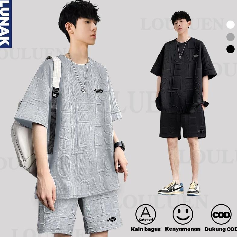 TERMURAH kaos pria kaos oversize pria Baju Setelan Pria Celana pendek pria baju set pria distro kaos