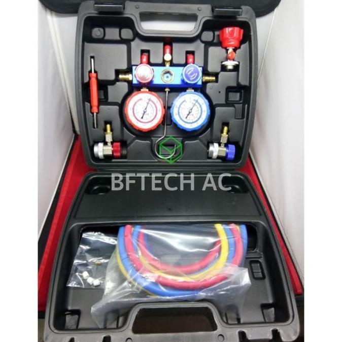 TESTING MANIFOLD KOPER KOMPLIT SET METERAN FREON AC R134 AC MOBIL ORIGINAL DAN TERPERCAYA