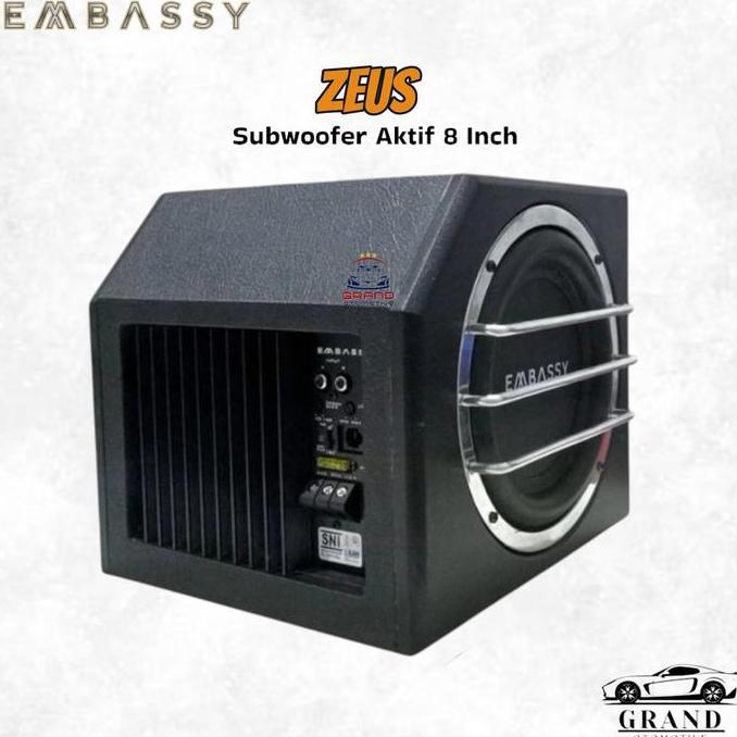SUBWOOFER BASSTUBE KOTAK AKTIF 8 INCH EMBASSY 8 INCH ZEUS SPEAKER MOBIL ORIGINAL DAN TERPERCAYA