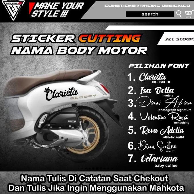 Promo  Sticker Cutting Nama Motor Scoopy