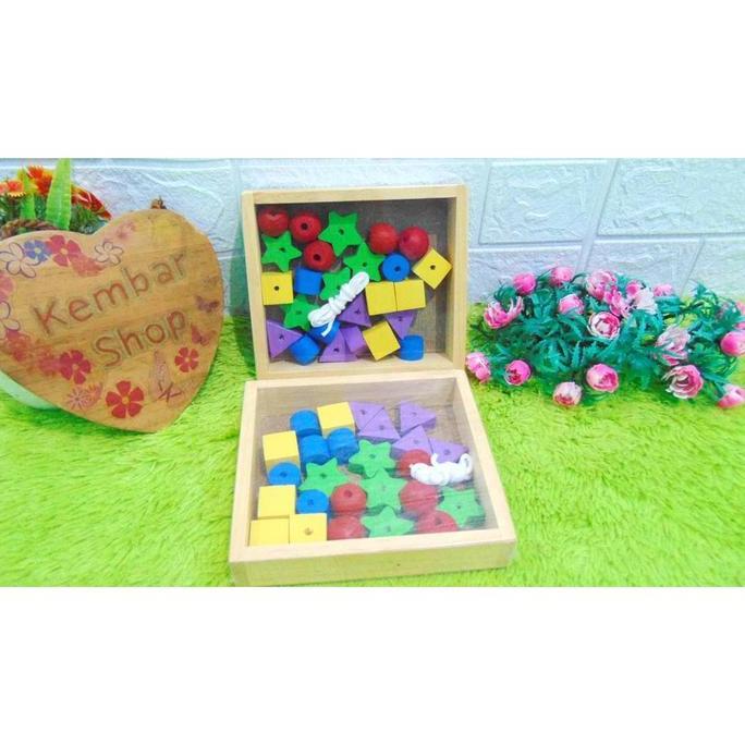 K-RONCE MONTESSORI MAINAN EDUKASI KREATIVITAS ANAK APE KOTAK MERONCE BENTUK TK PAUD Kode 1281