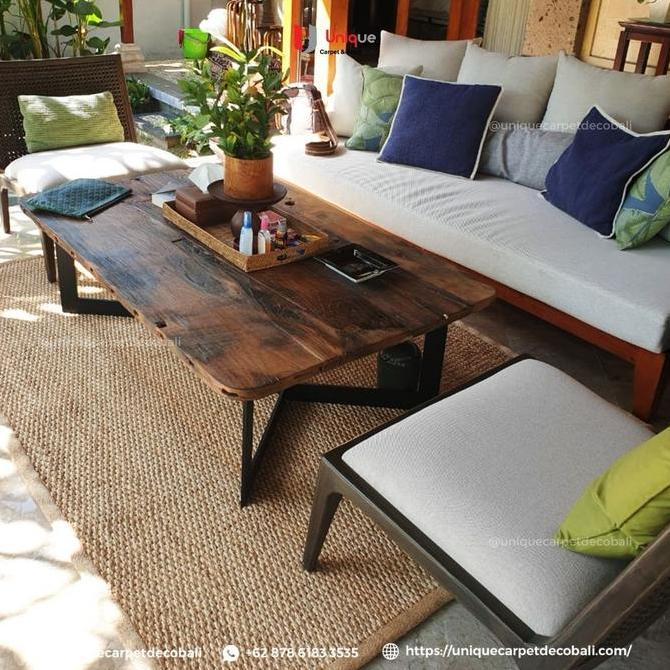 Terlaris Natural Carpet Seroja Jute / Karpet Bahan Alami Jute Sunflower