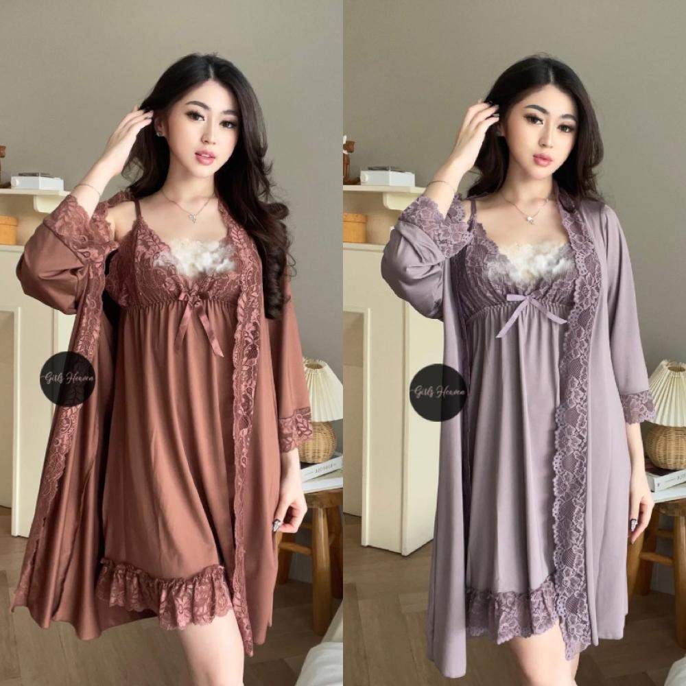 007L Lingerie Dress + Kimono + Belt [ Girlsheaven_id ]