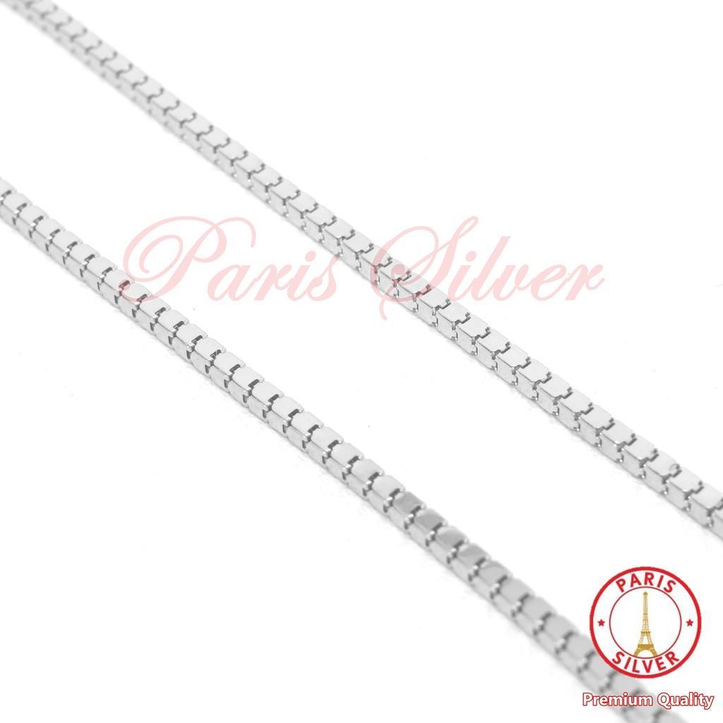 Kalung Milano Silver 925 Pria Wanita Rantai Kotak Persegi Bulat Lapis Emas Putih