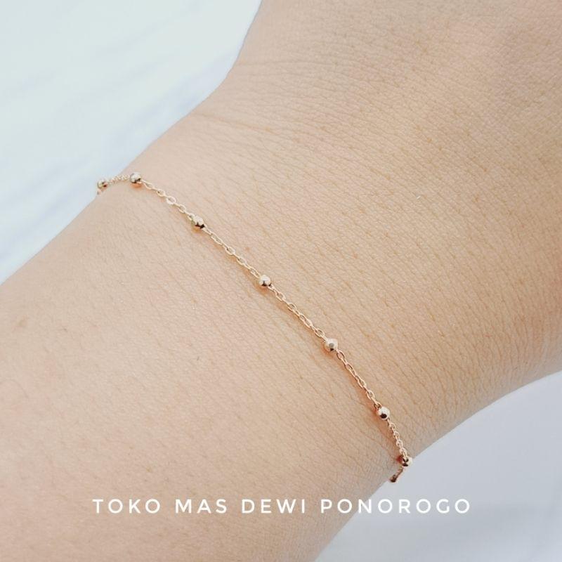 Set Gelang Tangan & Gelang Kaki Jedar Emas Asli Kadar 8K/375% Yellow Gold