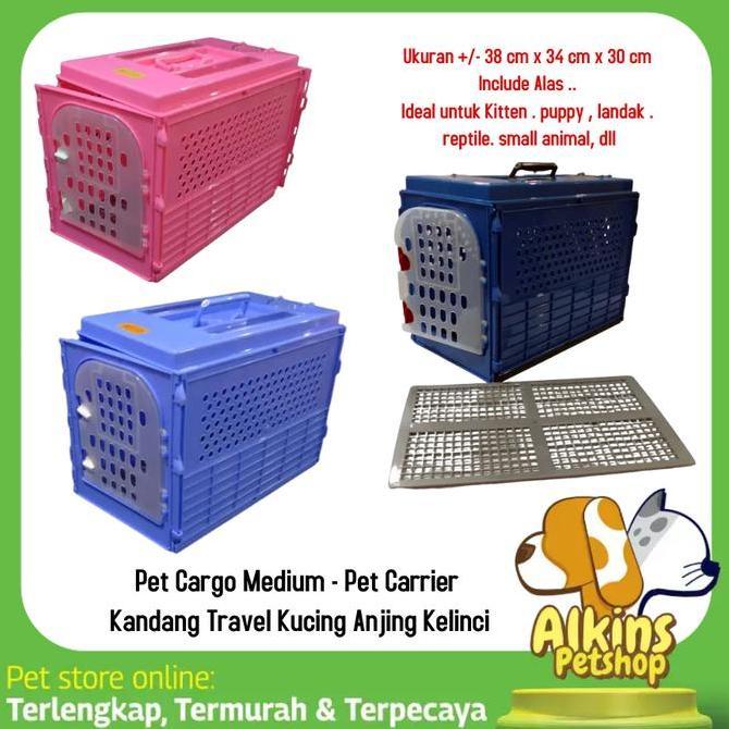 Kandang Travel Hewan Kecil Anjing Kucing Kelinci Pet Carrier Cargo M