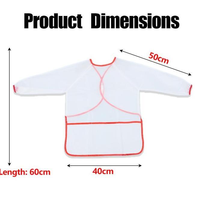NUWAX Art Smock Kids Waterproof Apron Anak Melukis Celemek Melukis Dengan Kantong Apron